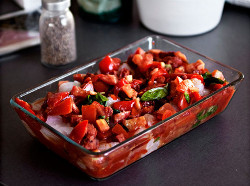 Gebackener Dorsch mit Salsa Gebackener Dorsch mit Salsa