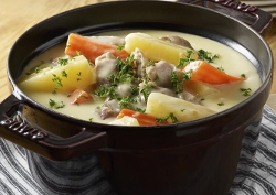 Lammfrikassé mit Wurzelgemüse