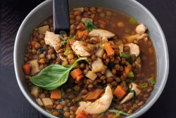 Hühner-Linseneintopf